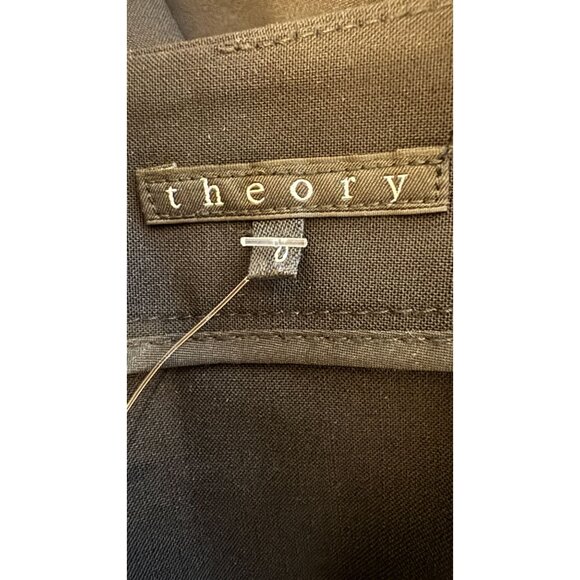 Theory Size 0 Black Wool Blend Chablis Tailor Skirt With Pockets & Back Zipper - Picture 2 of 14